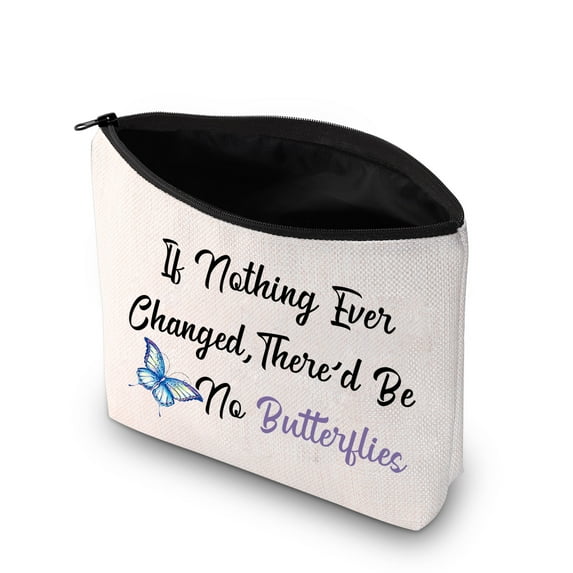 Butterfly Makeup Bag Butterfly Inspirational Gifts If Nothing Ever Changed There' d be No Butterflies Cosmetic Bags Best Friend Encouragement Gifts