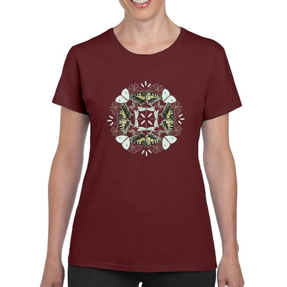 Butterfly Mandala I T-Shirt Women -Jennifer Paxton Parker Designs, Female x-Large