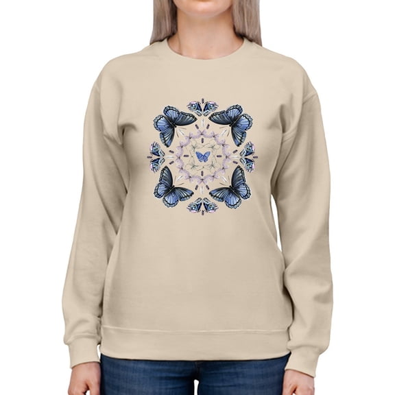 Butterfly Mandala Ii Sweatshirt Women -Jennifer Paxton Parker Designs, Female Medium