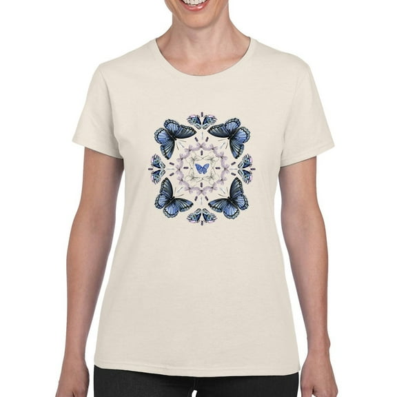 Butterfly Mandala Ii T-Shirt Women -Jennifer Paxton Parker Designs, Female Large
