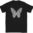 thumbnail image 1 of Butterfly Mandala T-Shirt Beautiful Pattern Insect Graphic Gift Tee - Black, 5XL, 1 of 1