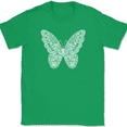 thumbnail image 1 of Butterfly Mandala T-Shirt Beautiful Pattern Insect Graphic Gift Tee - Green, M, 1 of 1