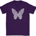 thumbnail image 1 of Butterfly Mandala T-Shirt Beautiful Pattern Insect Graphic Gift Tee - Purple, 4XL, 1 of 1