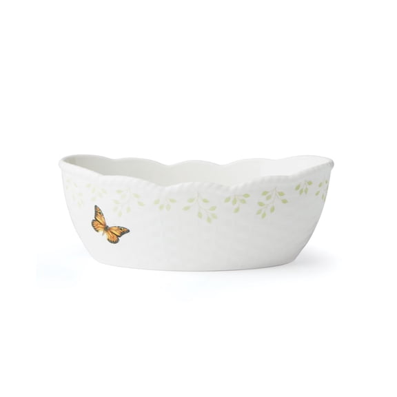 Butterfly Meadow Scalloped Oval Bread Basket