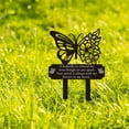 Butterfly Memorial Grave Markers Flowers Metal Grave Plaque Stake