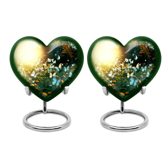 Butterfly Memorial Urn - Urns For Cremated Remains -Unique Urn For Women Ashes - Heart Shaped Cremation Urns For Ashes For Men - Small Urn For Ashes - Heart Keepsake Urns (Size - 3Inch,1Pcs)