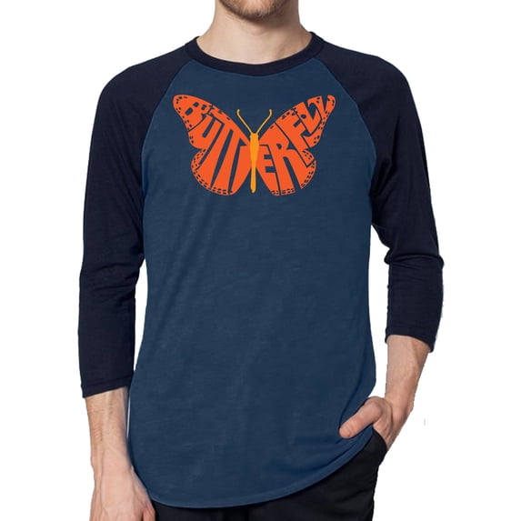 Butterfly - Men's Raglan Baseball Word Art T-Shirt