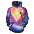 thumbnail image 1 of Butterfly Men's Women Vintage 3D Hooded Sweatshirt - All-Season Loose Fit Streetwear, 1 of 6