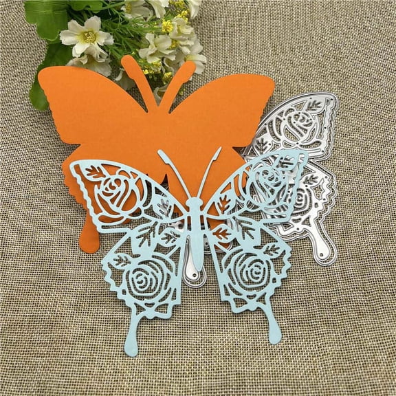 Butterfly Metal Die Cuts, Large Rose Butterfly Cutting Dies Stencil for DIY Scrapbooking Album Decorative Embossing Craft