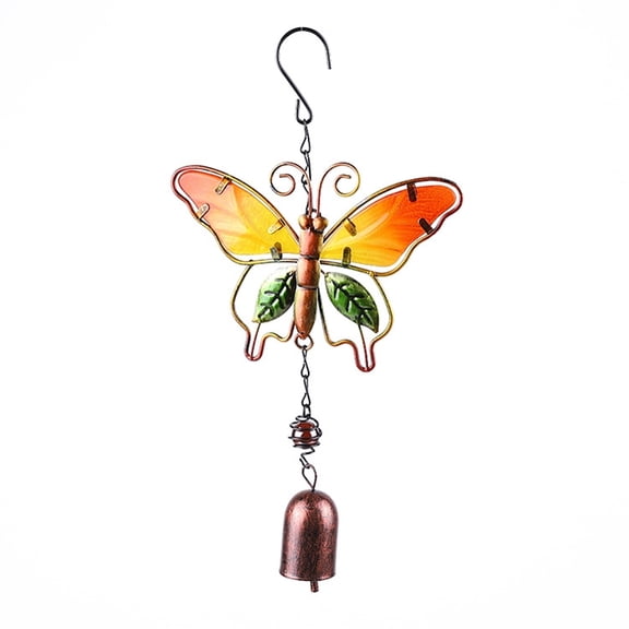 Butterfly Metal Wind Chimes 11.9" Bell Insect Chime Decor Lucky Rustic Outdoor Ornaments Iron Stereo Hanging Bell Windchimes DecorationDIY