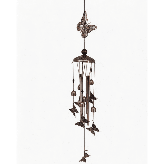 Butterfly Metal Wind Chimes, Waterproof Outdoor Hanging Ornaments, Vintage Garden Wind Chime Decor for Yard Patio Balcony Window, Home Outside Decoration & Memorial Gift