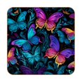 Butterfly Microfiber Leather Square Coasters (6pcs) 10.3x10.3 cm/4