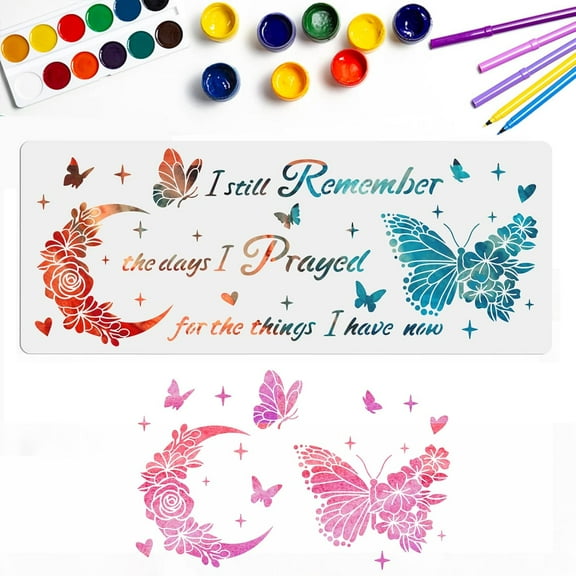 Butterfly Moon Flower Stencil Large Butterfly Flower Stencils Moon Star Words Stencils 39.415.7inch Reusable Drawing Stencils