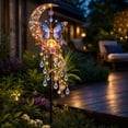 thumbnail image 1 of Butterfly Moonlight Cascade Solar Garden Light, Glowing Crescent Moon & Butterfly Crystal Ornament, Magical Outdoor Yard Art, Day & Night Light Decoration, 1 of 6