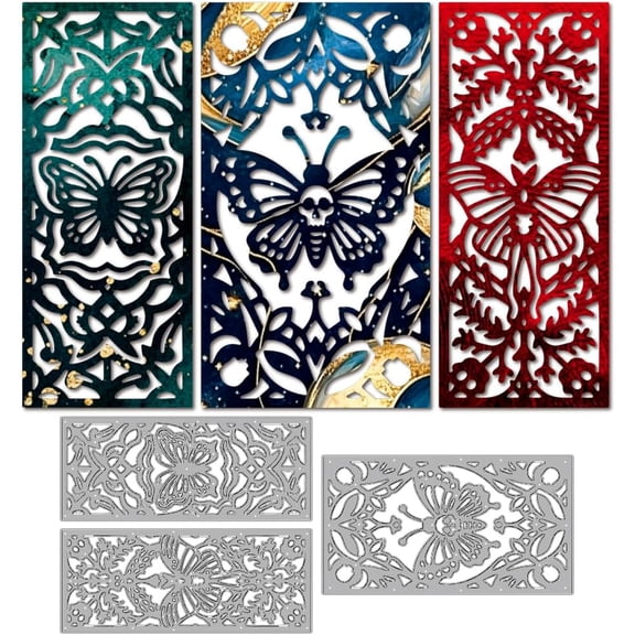 Butterfly Moth Cutting Dies Magic Moth Bookmark Metal Die Cuts Embossing Template Floral Frame Carbon Steel Stencils for Card Making Scrapbooking Album Gift Decoration