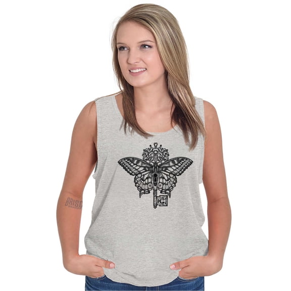 Butterfly Moth Key Spiritual Meaning Tank Top Tee Shirt Women Brisco Brands L