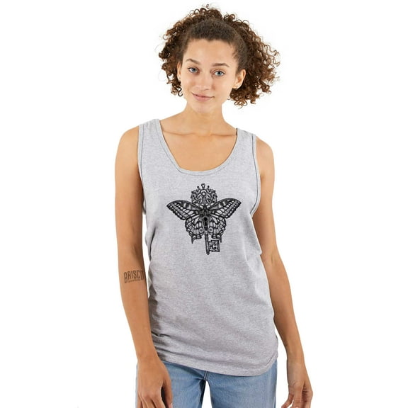 Butterfly Moth Key Spiritual Meaning Tank Top Tee Shirt Women Brisco Brands S