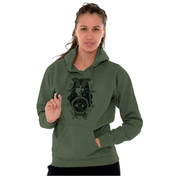Butterfly Moth Spiritual Crystal Ball Women Plus Size Graphic Pullover Hoodie Brisco Brands 3X