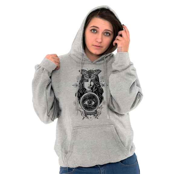 Butterfly Moth Spiritual Crystal Ball Women Plus Size Graphic Pullover Hoodie Brisco Brands 5X