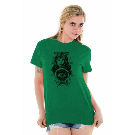 Butterfly Moth Spiritual Crystal Ball Women's Plus Size Graphic Tee Brisco Brands 5X