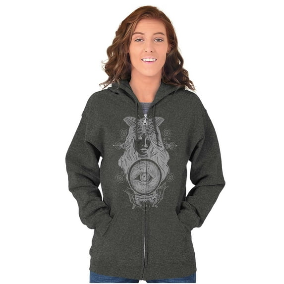 Butterfly Moth Spiritual Crystal Ball Zip Hoodie Sweatshirt Women Brisco Brands X