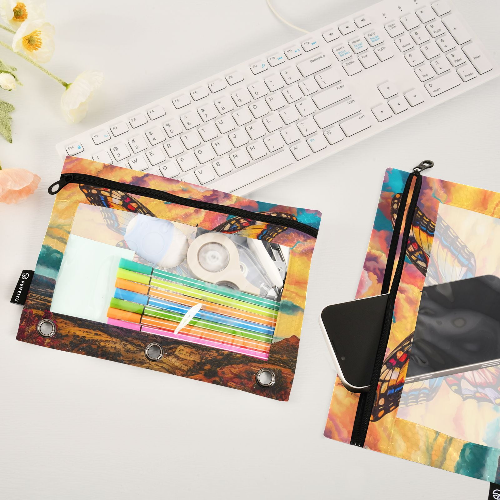 Marspark 48 PCS Pouch Bag For 3 Ring Binder - Bulk Zipper