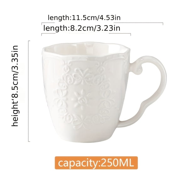 Butterfly Mug Set of 4/2, 8.45oz European Embossed Ceramic Tea Cup, Minimalist Creative Breakfast Coffee Mug, Iced Tea Cup, Holiday Gift