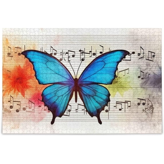 Butterfly Musical Jigsaw Puzzles 500 PiecesPuzzles for Adults Family Game Intellective Toys Wall Art Work for Educational Gift Home Decor