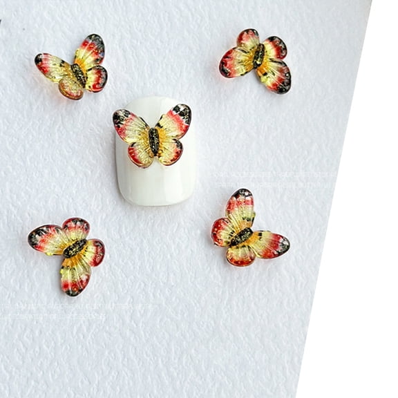 Butterfly Nail Art Rhinestones Flat Back Glitter Diamond Nail Tips Decorations