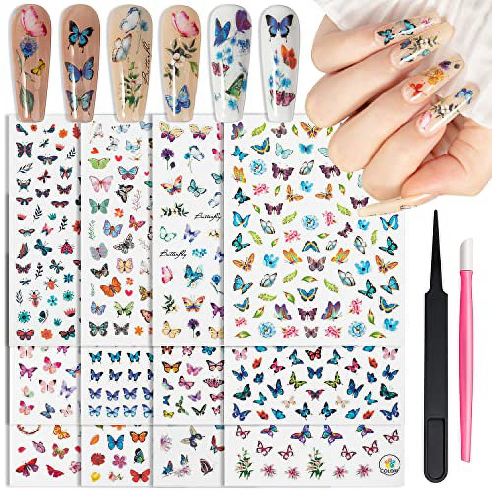 Butterfly Nail Art Stickers Decal Set, 3d Self Adhesive Nail Stickers