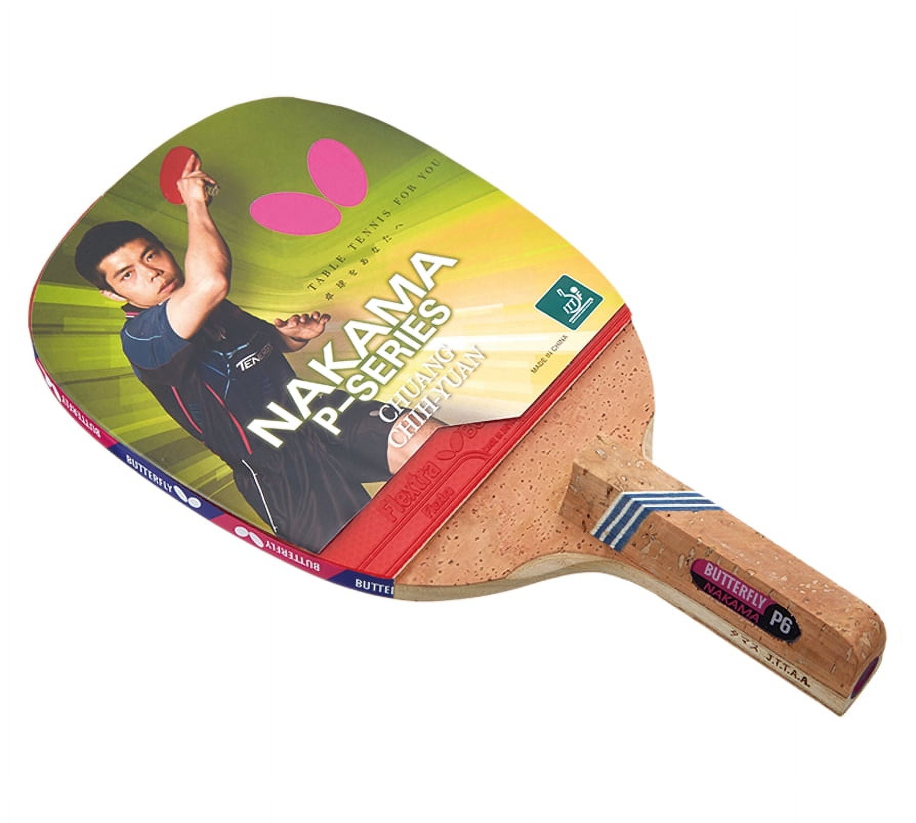 Butterfly Nakama P6 Penhold Table Tennis Racket-All Wood Blade-Flextra 1.7 Rubbers