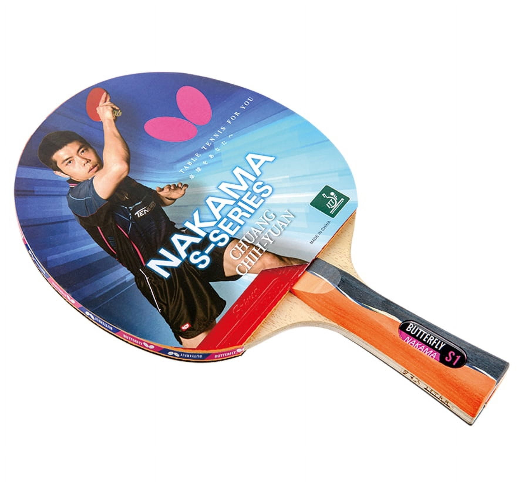 Butterfly Nakama S1 Table Tennis Racket-Carbon Blade-Sriver 1.9 Rubbers