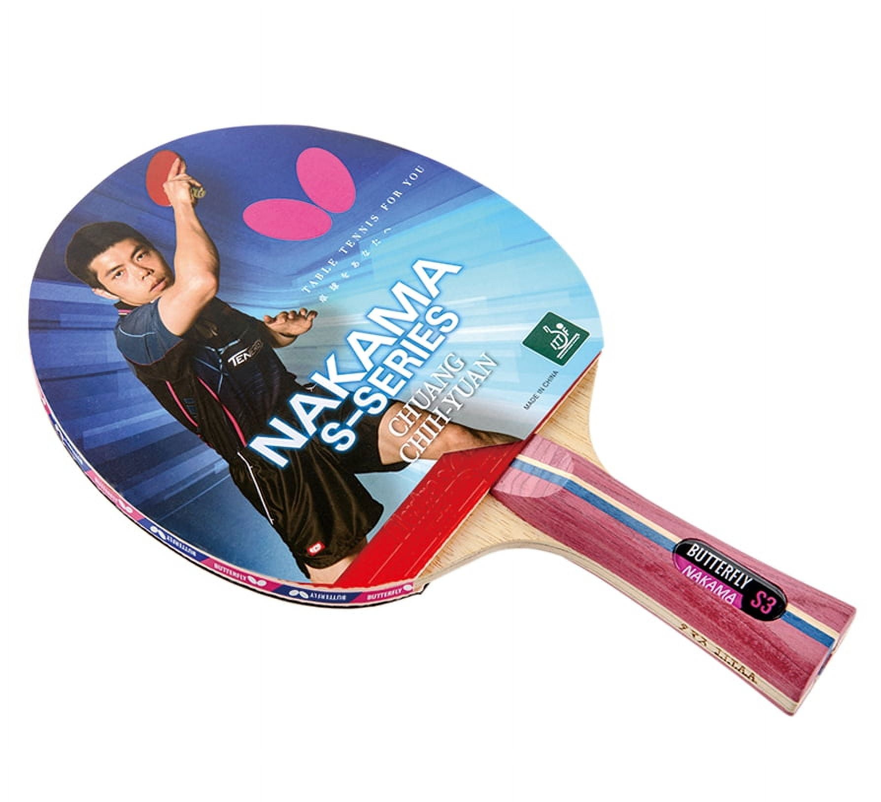 Butterfly Nakama S3 Table Tennis Racket-Carbon Blade-Flextra 1.9 Rubbers