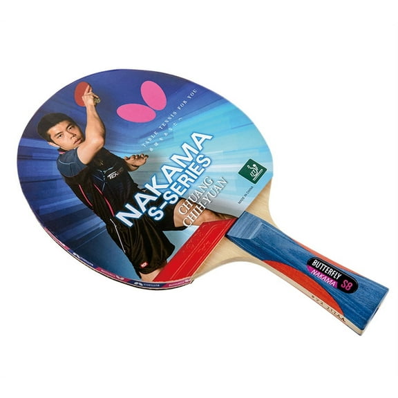 Butterfly Nakama S8 Table Tennis Racket-All Wood Blade-Flextra 1.9 Rubbers