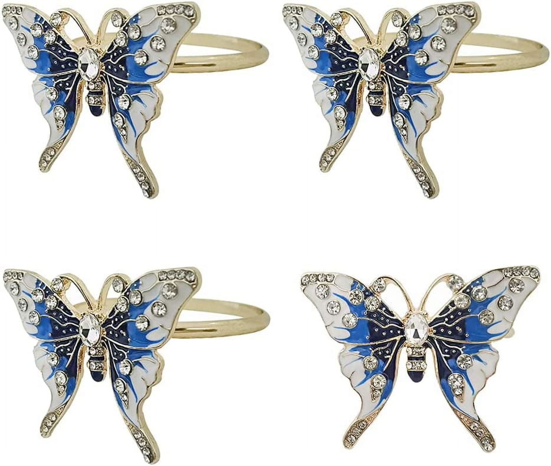 Butterfly Napkin Rings Set of 4, Fashion Simple Insect Series ...