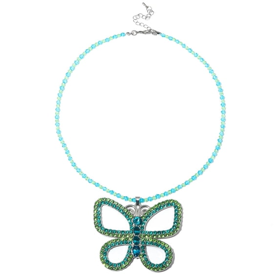 Butterfly Necklace for Women - Rhinestone Pendant Choker, Zinc Alloy Jewelry, Cute Sparkly Accessory