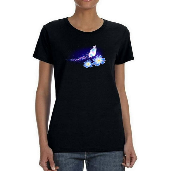 Butterfly Neon Art Shaped T-Shirt Women -Image by Shutterstock, Female Small