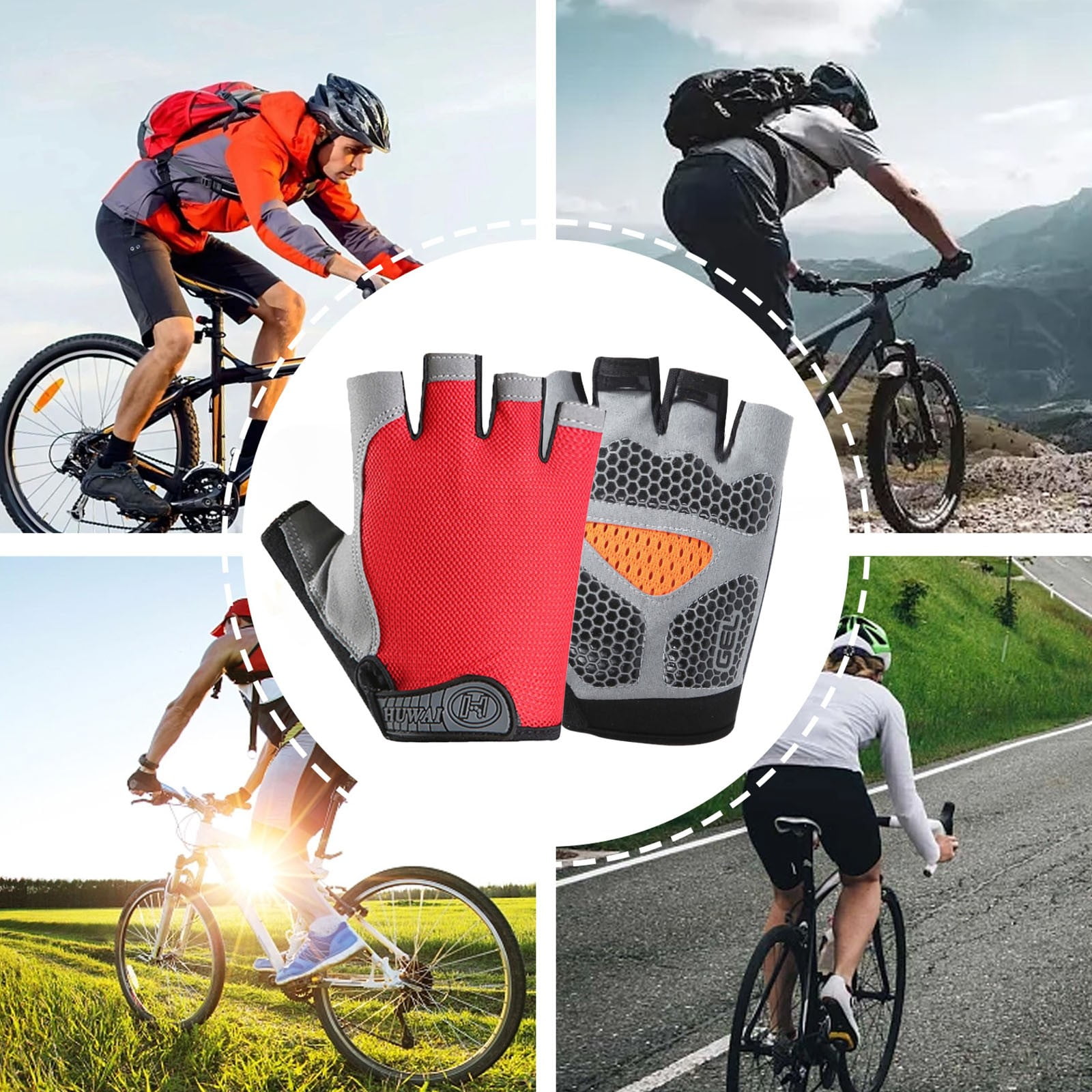 Butterfly Net Half Finger Gloves Spring And Summer Sports Anti Wear