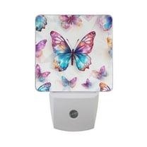 Butterfly Night Light LED Dusk to Dawn Auto Sensor Night Lamp Plug-in Nightlight for Bedroom Hallway Kitchen 2 PCs