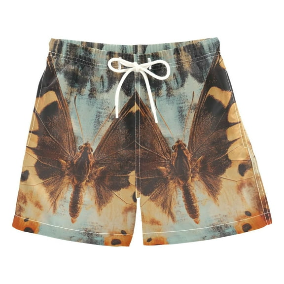 Butterfly Oil Painting Boys Swim Trunks Quick Dry Boy Swim Shorts for 3-14 Years