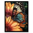 thumbnail image 1 of Butterfly On Daisy Flowers Pencil Spring Bloom With Insect Macro Close-Up Wing Pattern Vibrant Nature Colourful Bright Floral Modern Artwork Artwork Framed Wall Art Print A4, 1 of 5