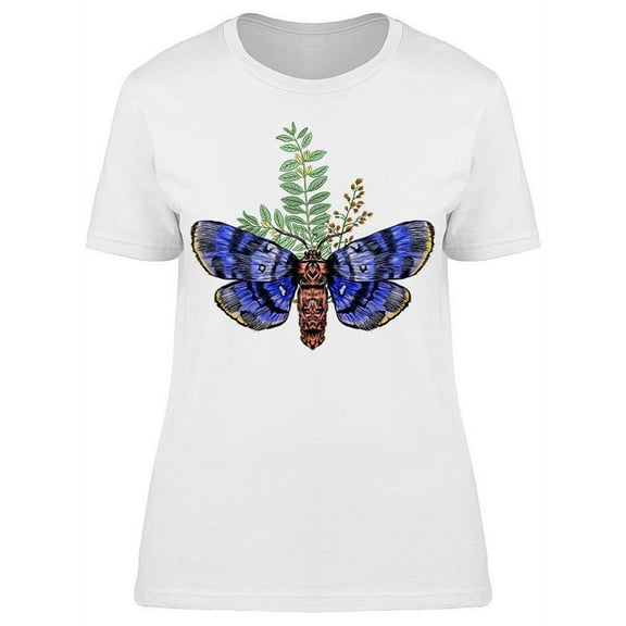 Butterfly On Leaf Bouquet  T-Shirt Women -Image by Shutterstock, Female Large