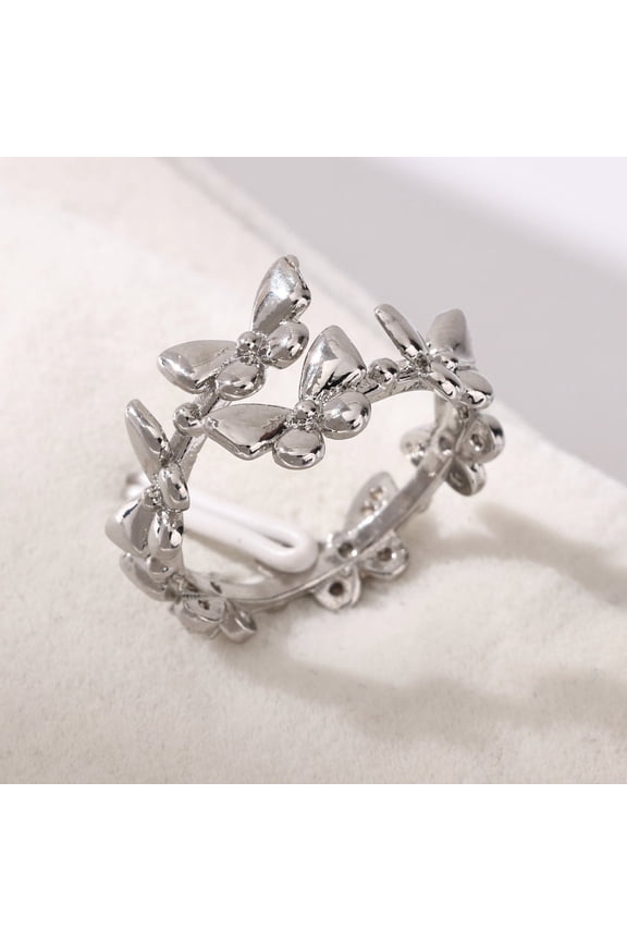 Butterfly Open Ring, Women's Forest Series, Korean Edition, Simple Ins, Niche Design, Personalized, Internet Celebrity, Fashionable, Adjustable Ring
