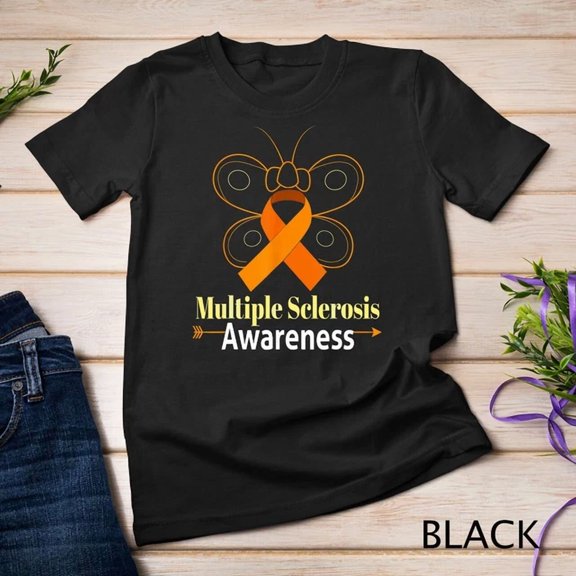 Butterfly Orange Ribbon Multiple Sclerosis Awareness Unisex S-5XL T-Shirt