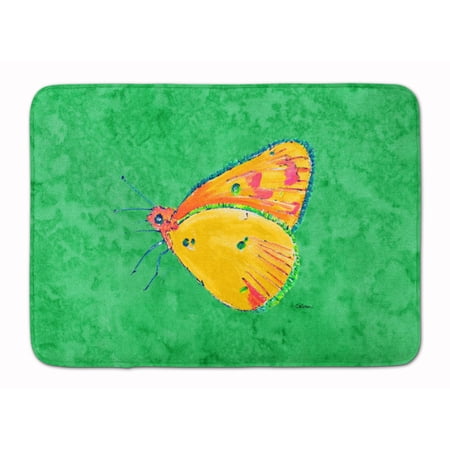 Butterfly Orange on Green Machine Washable Memory Foam Mat