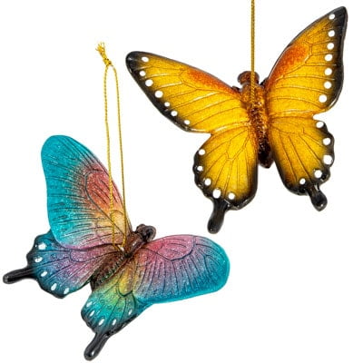 Butterfly Ornament Assorted Colors - Set of Two, Butterflies Ornament, Decor