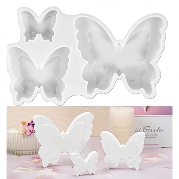 Butterfly Ornament Silicone Mold, 8.66X5.31" Resin Casting Mould, Decorative Plaster Craft Template, DIY Handmade Casting Tool, Detailed Shaping Vessel, for Creating Plaster, Resin and Handcraft