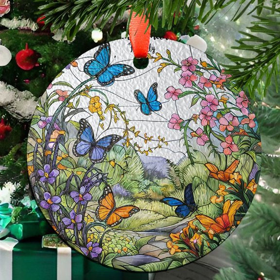 Butterfly Ornament Suncatcher for Window Hanging, Butterfly Home Decor Window Hanging, Glass Butterfly Suncatchers for Windows Hanging, 2025, Seasonal Holiday Decor, Holiday