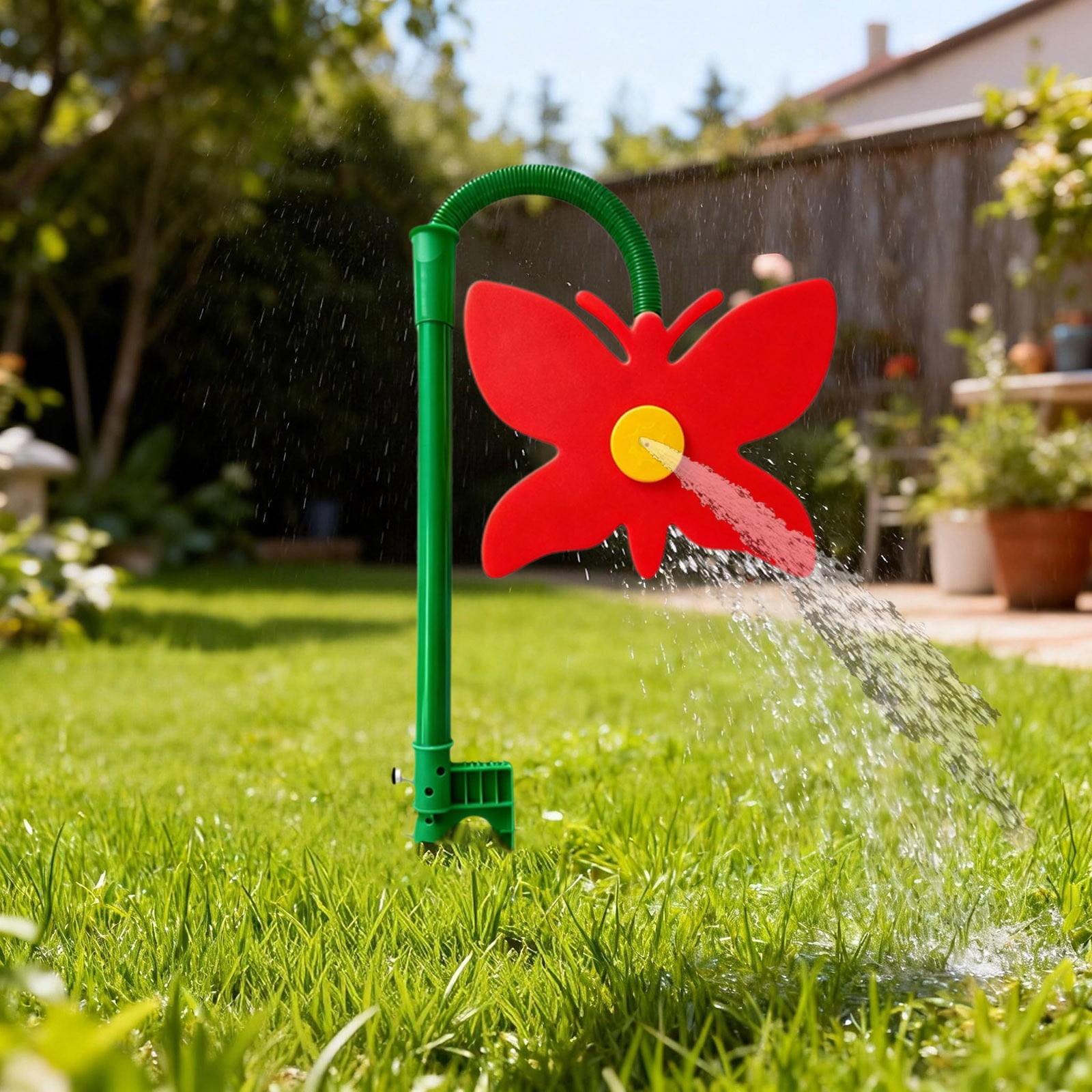 Butterfly Oscillating Garden Sprinkler – Fun Rotating Water Sprayer For Lawn Irrigation & Outdoor Play(Red-106X28Cm)