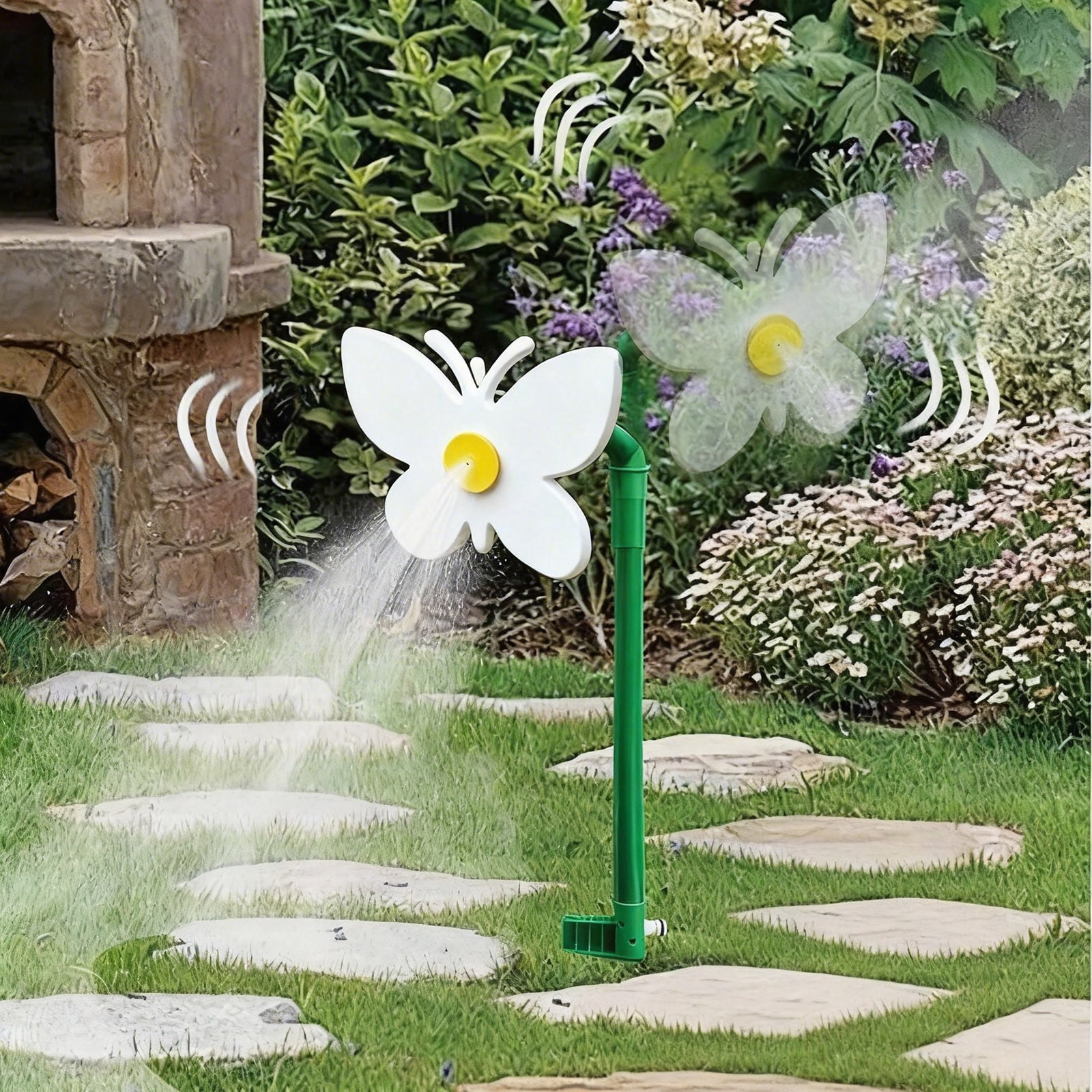 Butterfly Oscillating Garden Sprinkler – Fun Rotating Water Sprayer For Lawn Irrigation & Outdoor Play(White-106X28Cm)